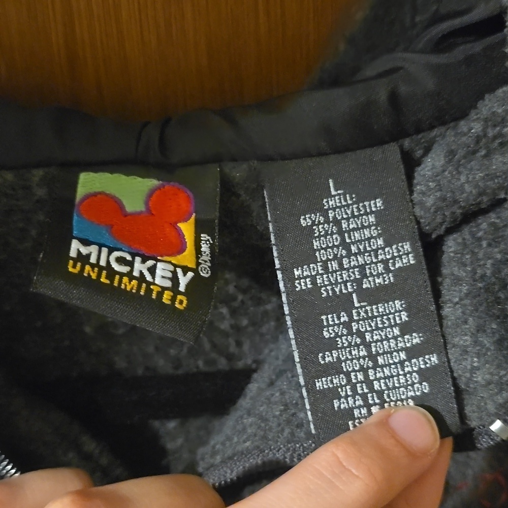 Disney Mickey Unlimited Gray Hoodie L - Picture 2 of 3